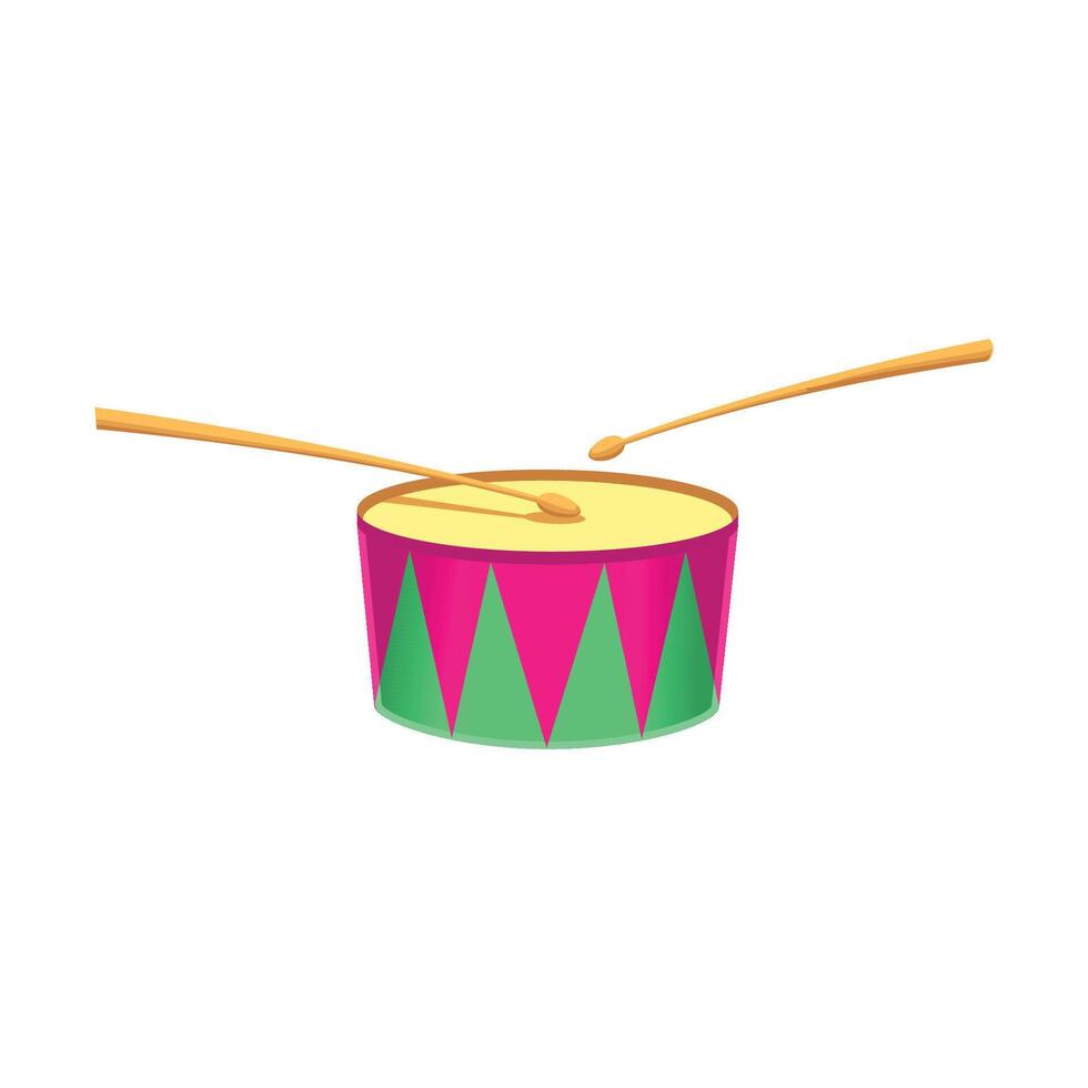 Toy Drum with Pink and Green Design vector