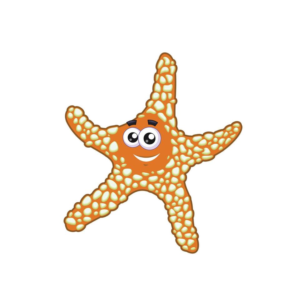 Cheerful Orange Starfish vector