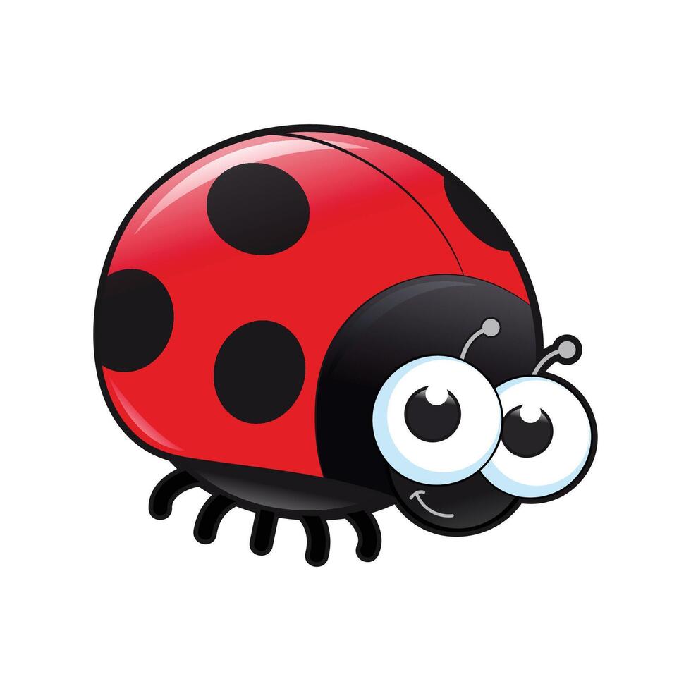 Cute Big-Eyed Ladybug vector
