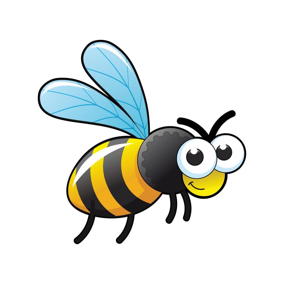 Friendly Cartoon Bee with Big Eyes vector