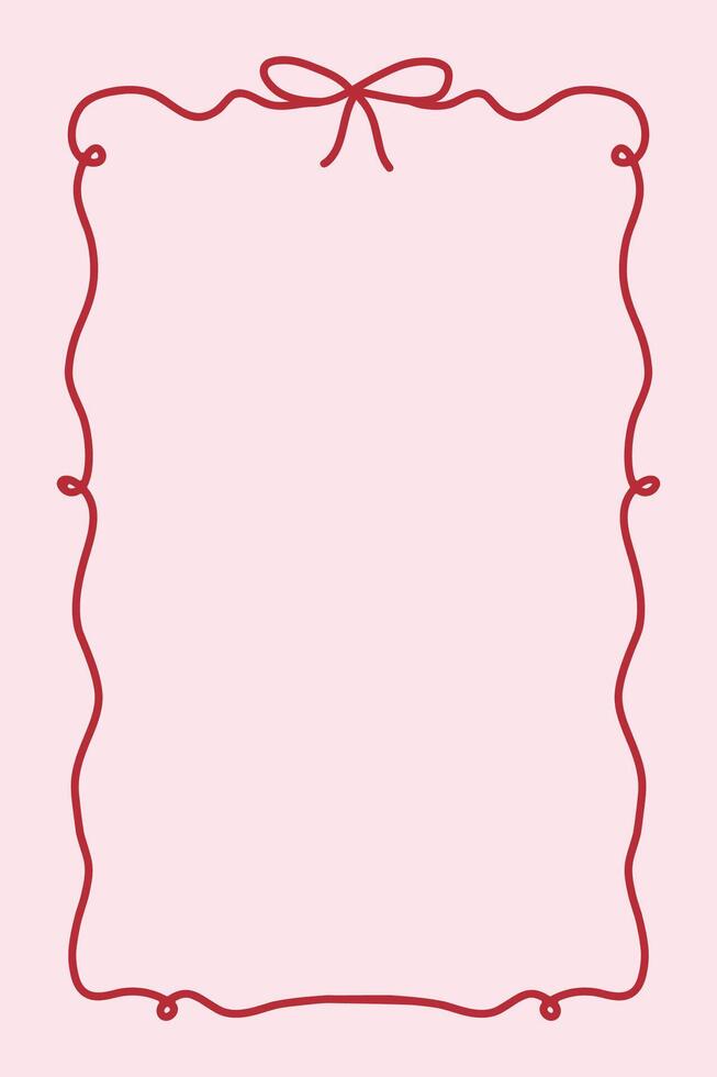 Coquette style frame on soft pink background. Romantic, feminine, and elegant design good for stationery, invitations, social media graphics, and Valentine Day themes. Trendy pastel pink background. vector