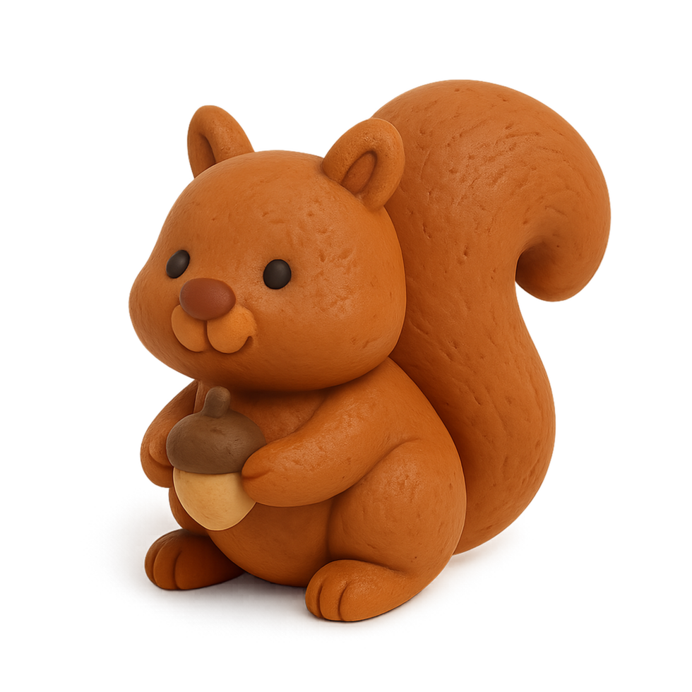 Squirrel holding acorn png
