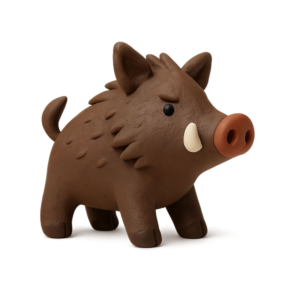 A toy pig with a brown body and a long nose png