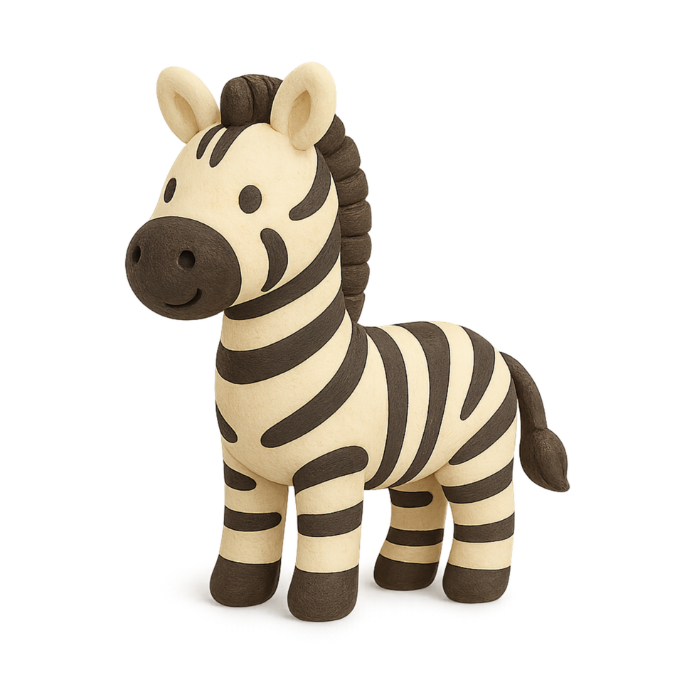 a toy zebra on a transparent background png