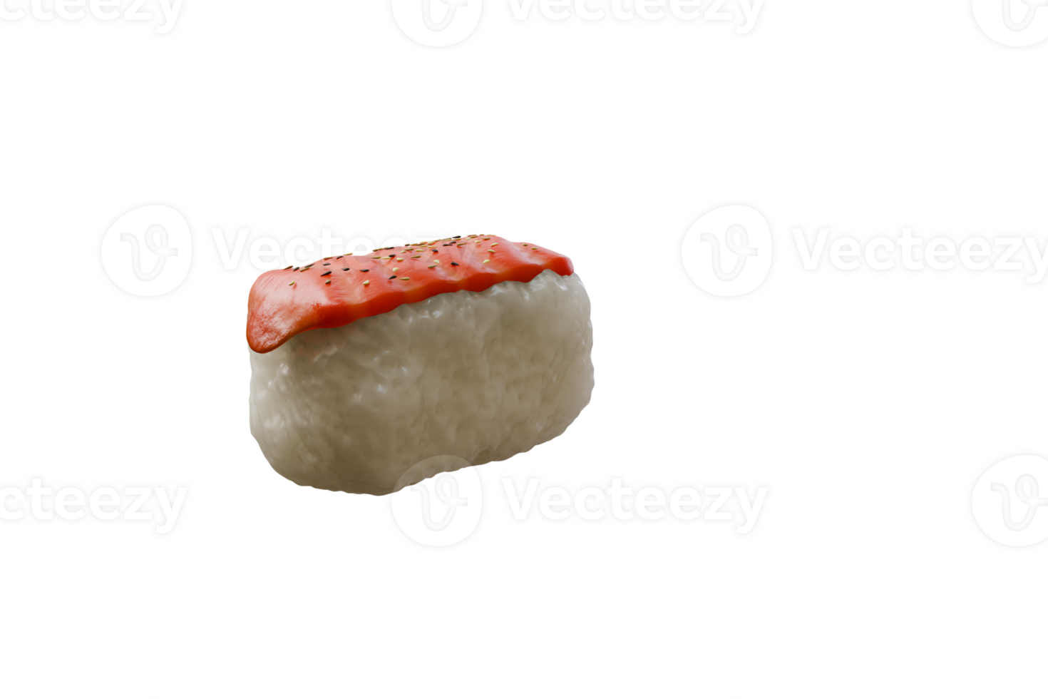 Realistic 3D Sushi Illustration on Transparent Background png