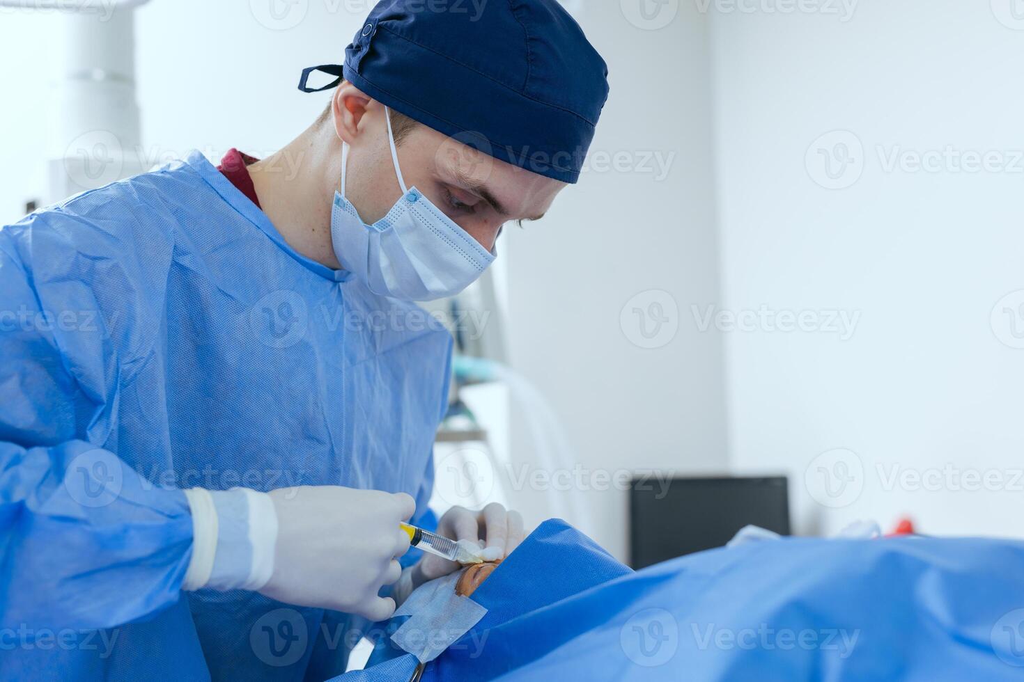 Blepharoplasty, plastic surgery operation for correcting defects, deformities, and disfigurations of the eyelids photo