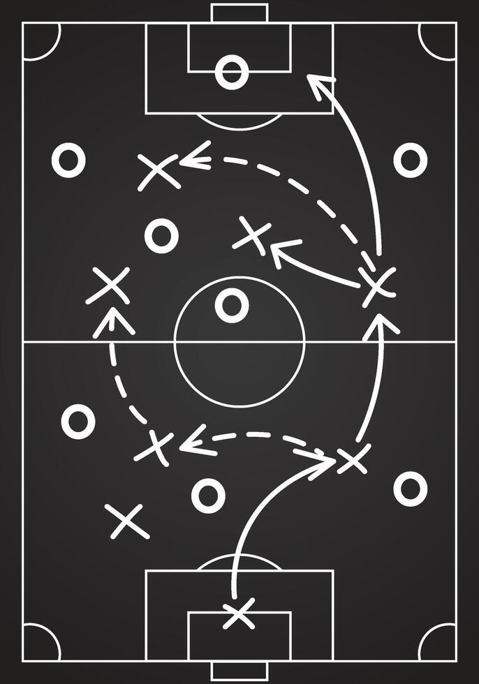 Soccer dimention strategy with blackboard vector
