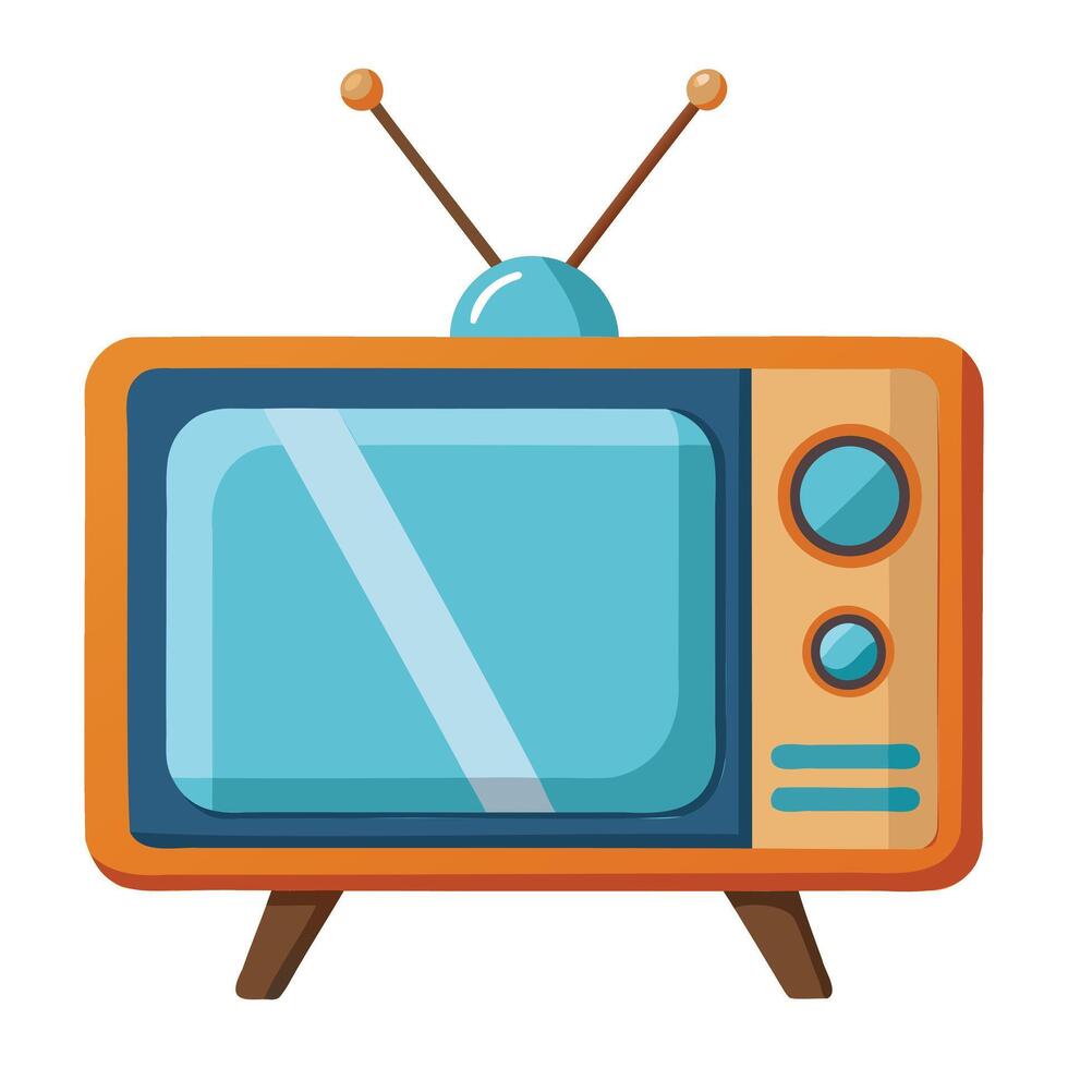Classic Retro TV Set Illustrations vector