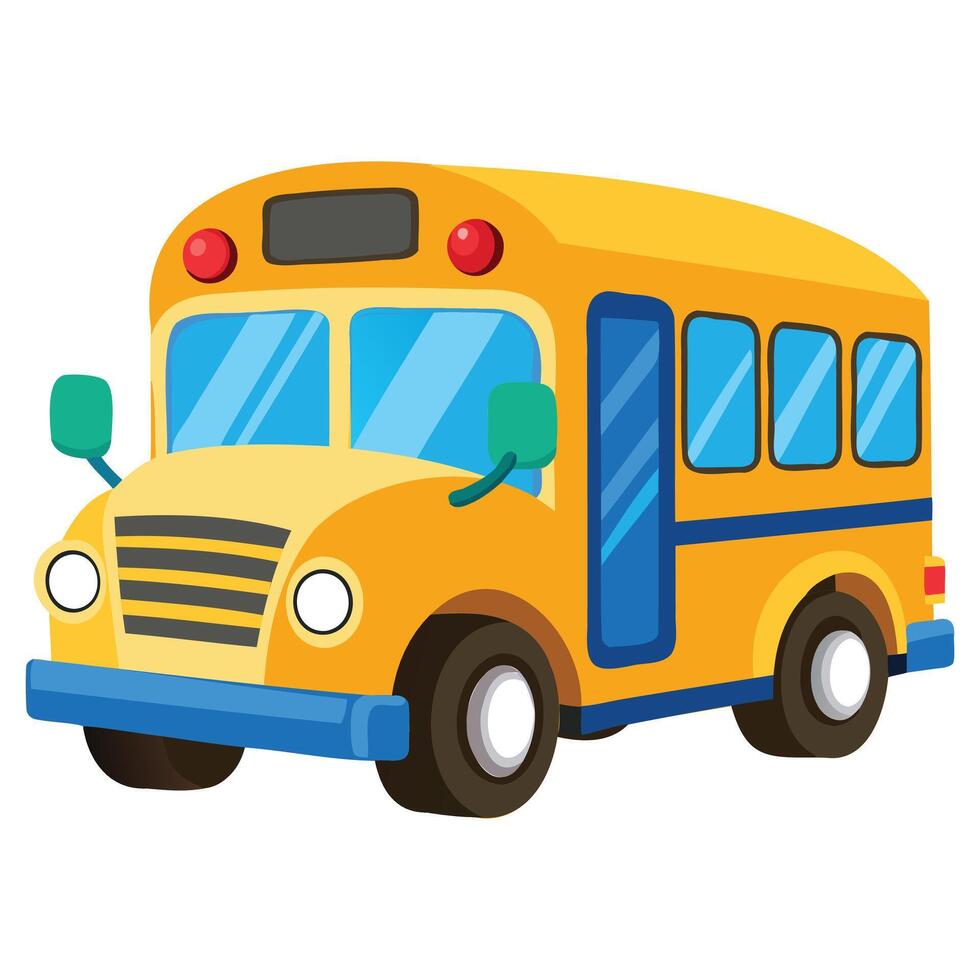 Bright Yellow School Bus Art vector
