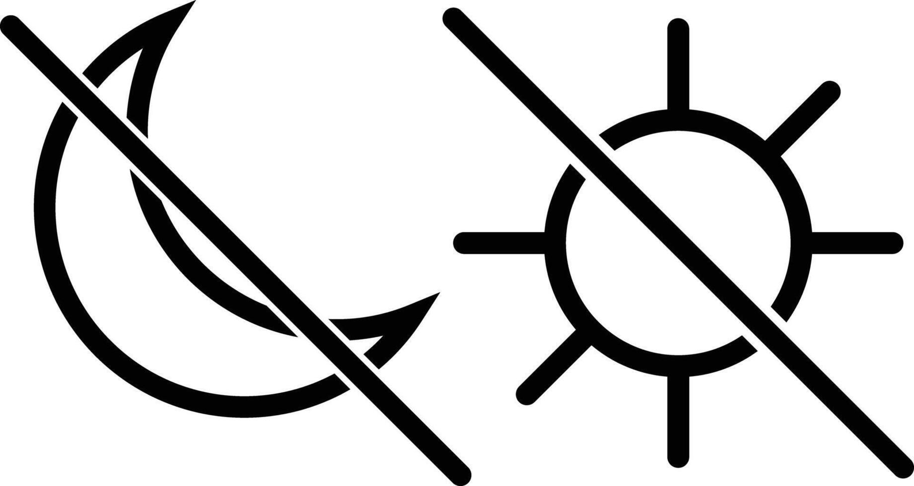 no sun and no moon icon set isolated on white background . illustration vector