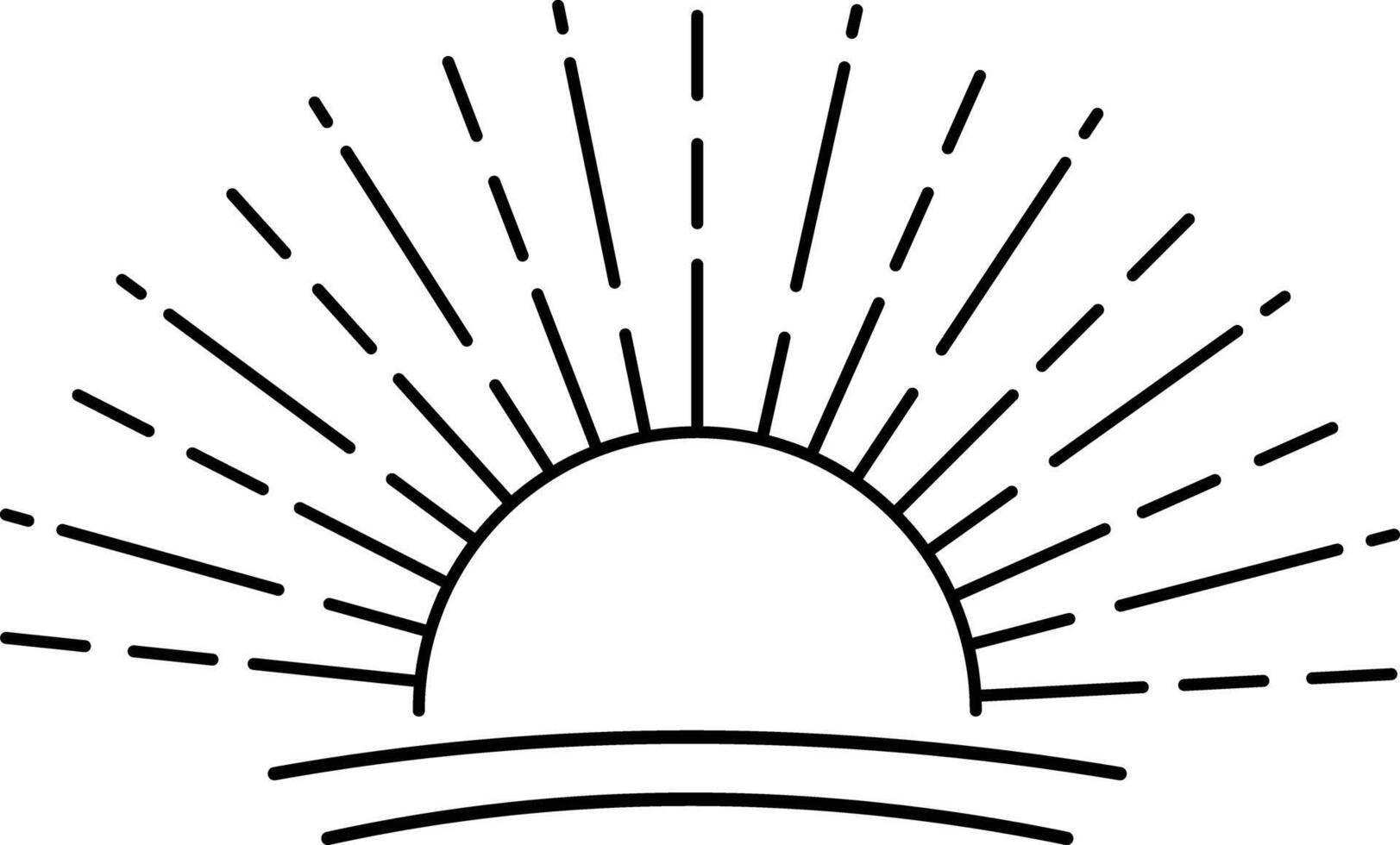 sun line art sunlight water wave icon. design in trendy style, outline vector