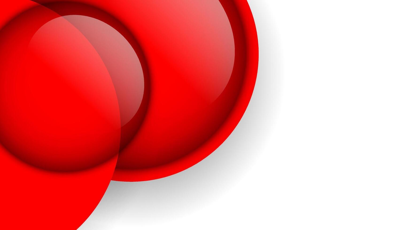 Overlapping red circles on a white background. vector