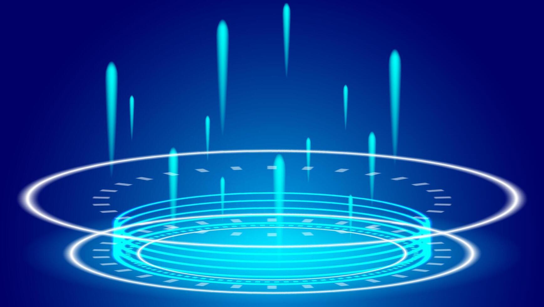 Blue hologram portal background abstract high tech futuristic technology design vector