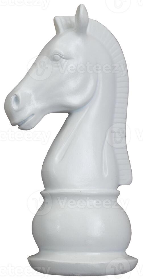 wooden chess piece knight white color on transparent background photo