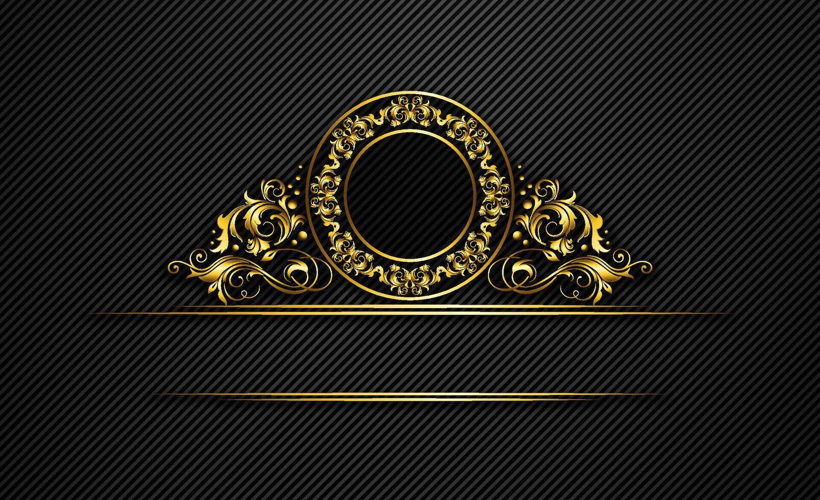 luxury gold empty logo floral ornament vector