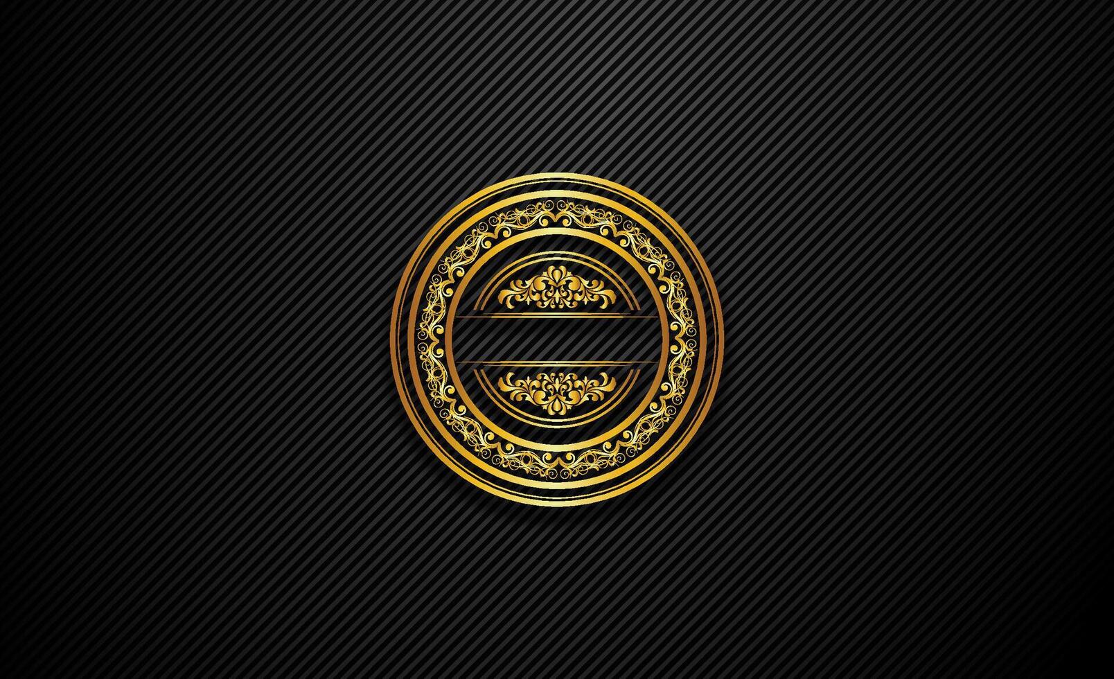 black and gold empty text logo floral ornament background vector