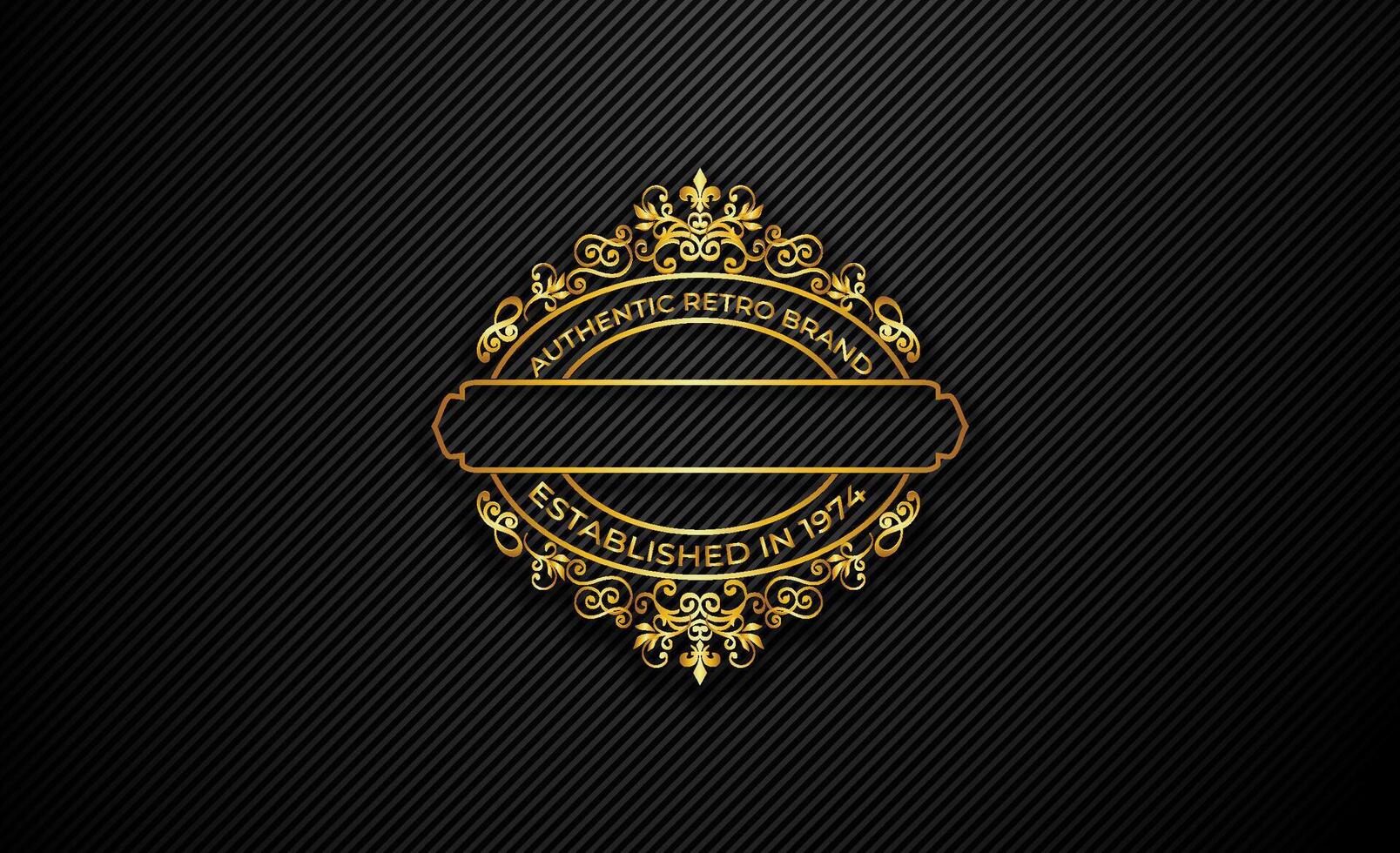 black and gold badge empty text logo vector