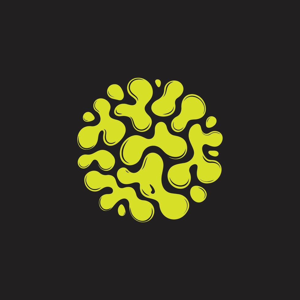Abstract Lime Green Blob on Black vector
