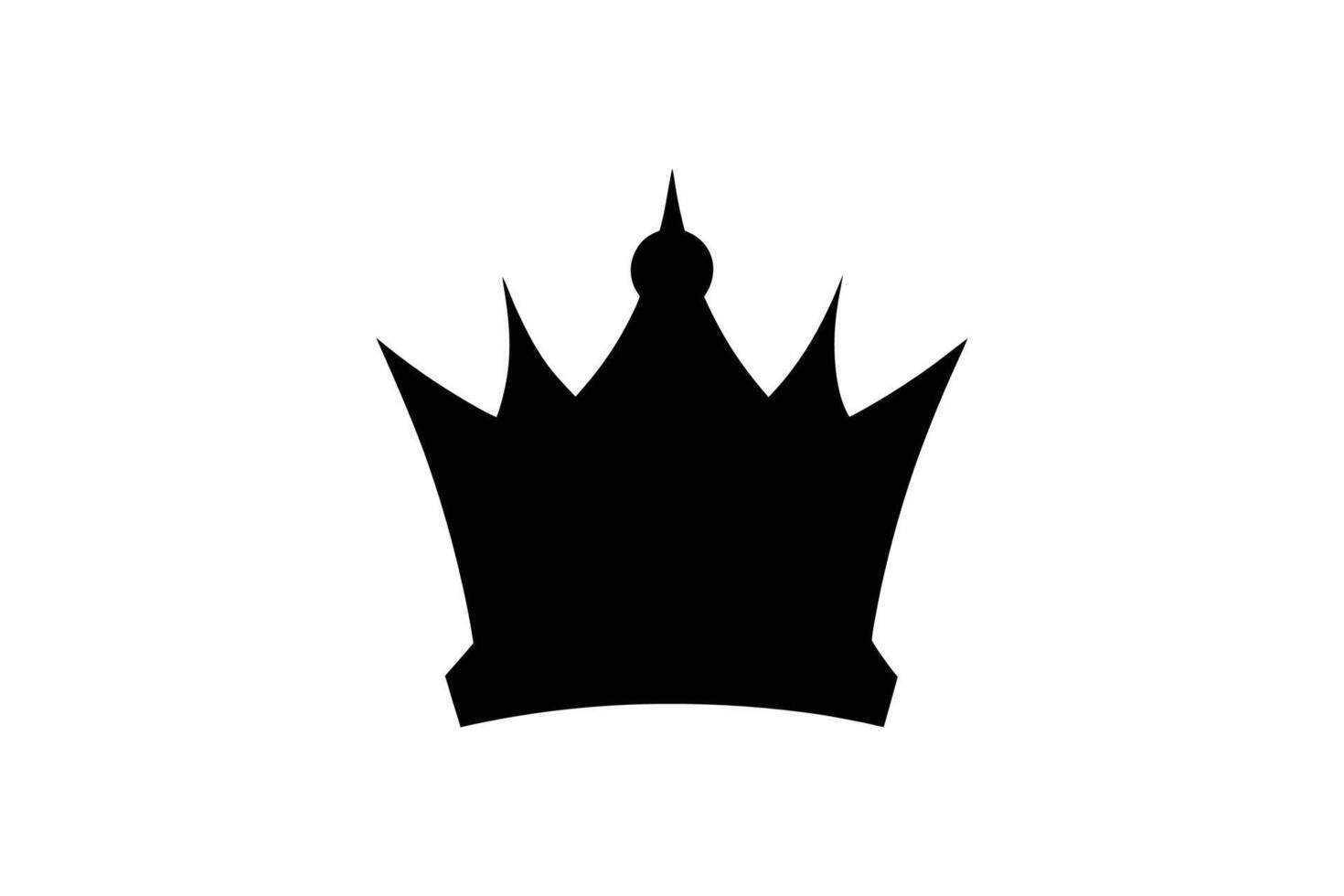 A Simple Black Silhouette of a Classic Crown with Five Points on a Clean White Background Symbolizing Royalty and Power Perfect vector