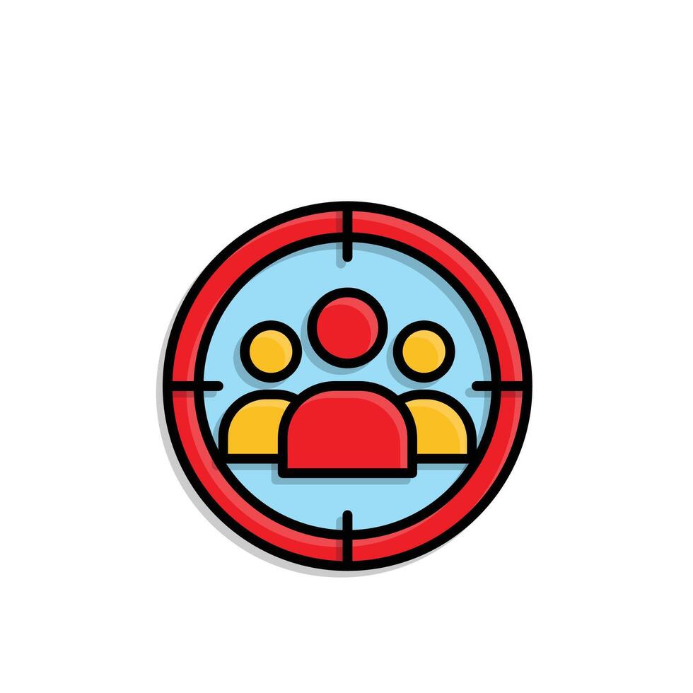 Marketing icon. Target Audience. Silhouette of a person in a target circle. Branding, strategy, digital. Isometric design style vector