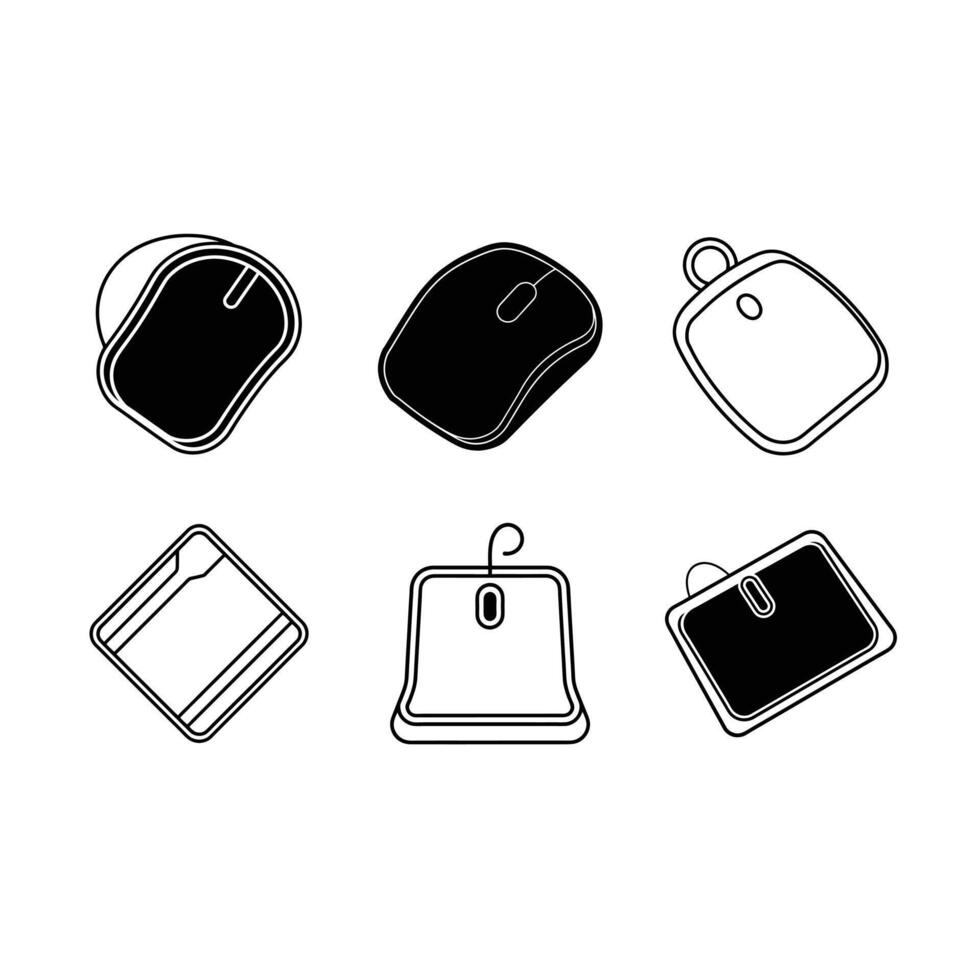 Mousepad Icon - Linocut Silhouette Design vector