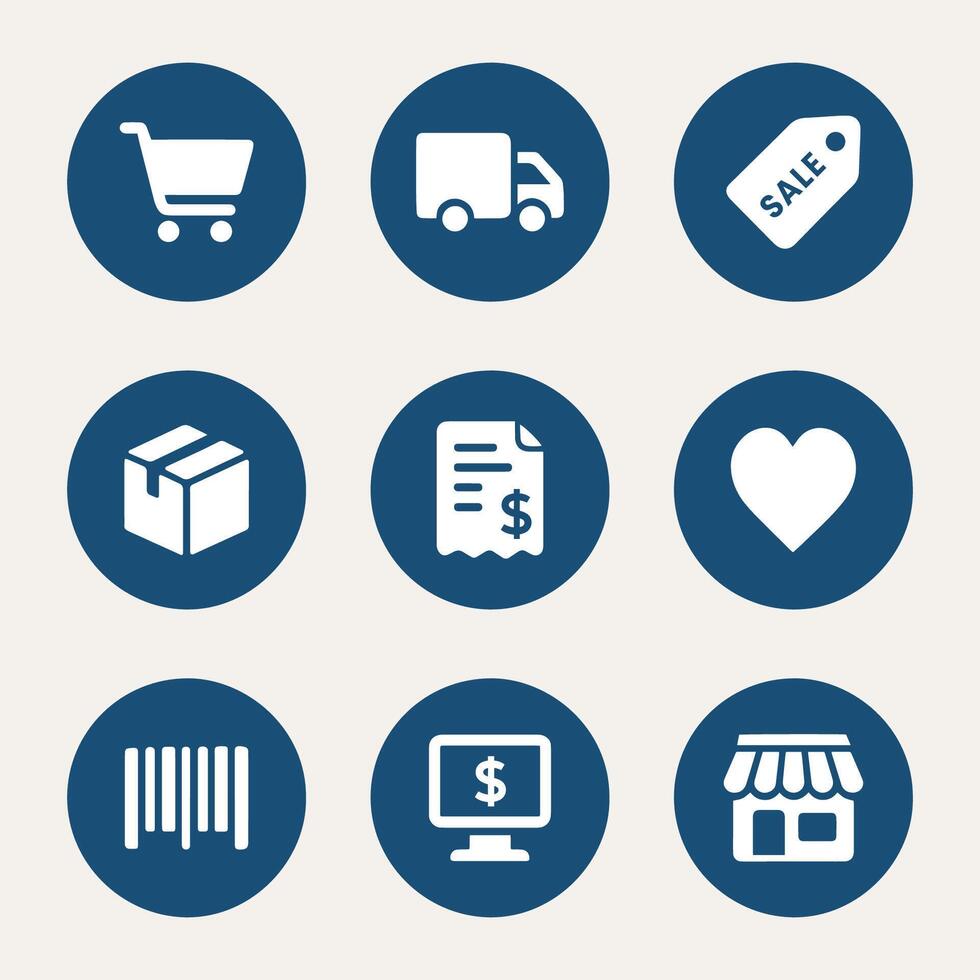Shopping icons set vector