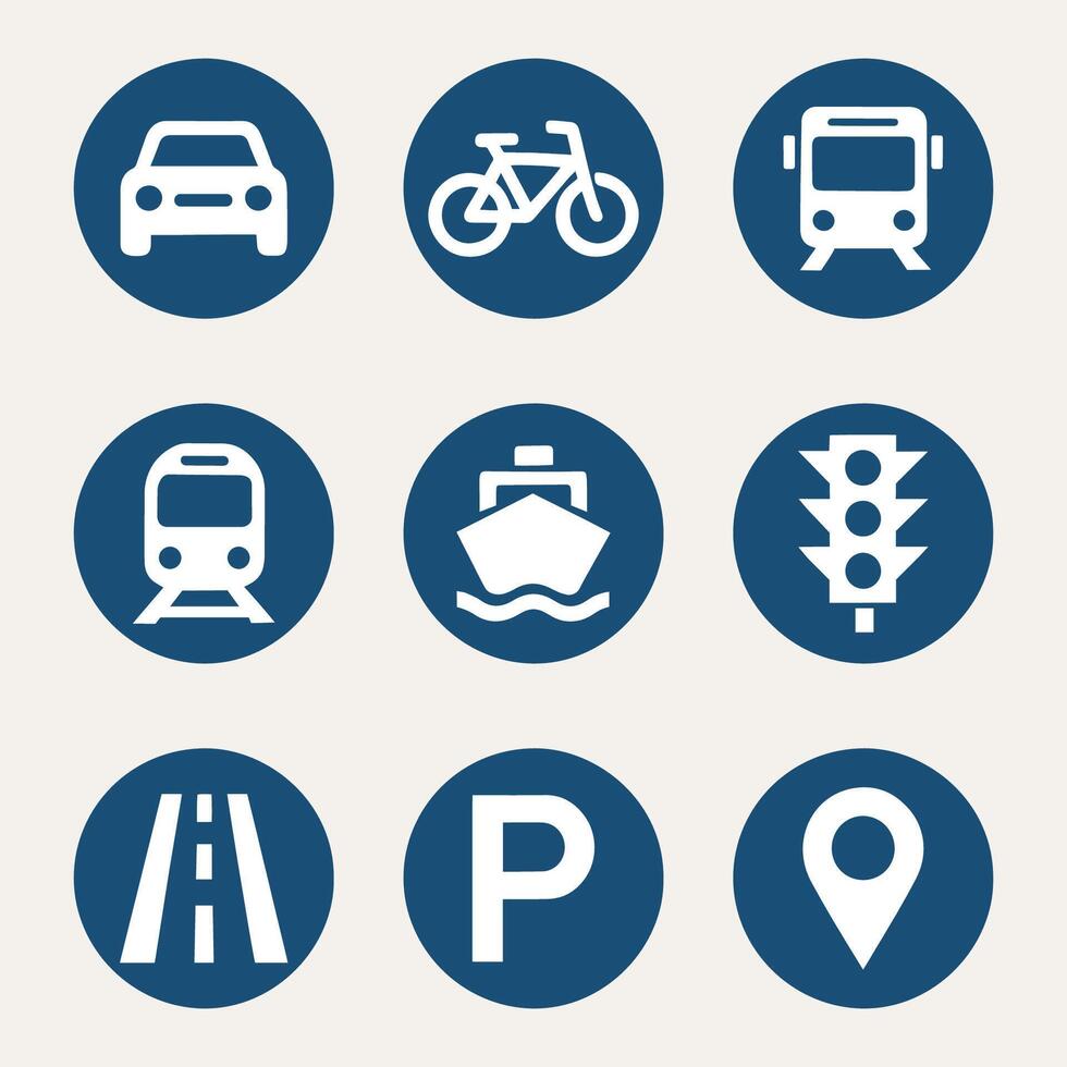 Transportation icons set vector