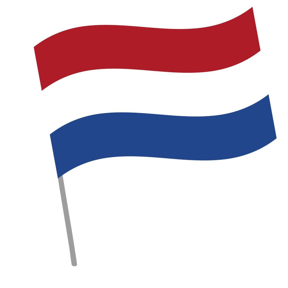 Netherlands national flag flutters with flagpole vector