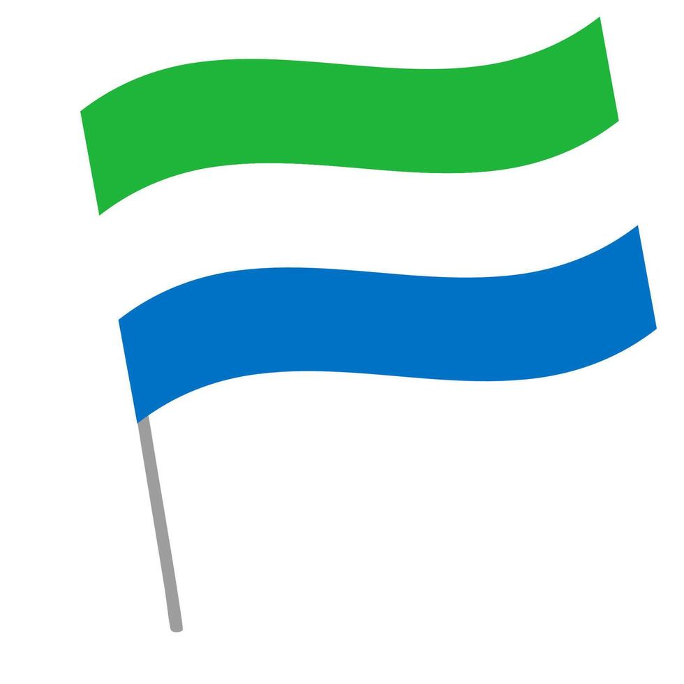Sierra Leone national flag flutters with flagpole vector
