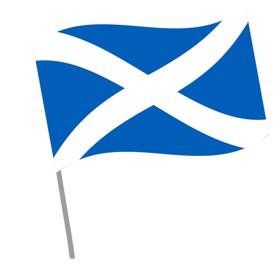 Scotland national flag flutters with flagpole vector