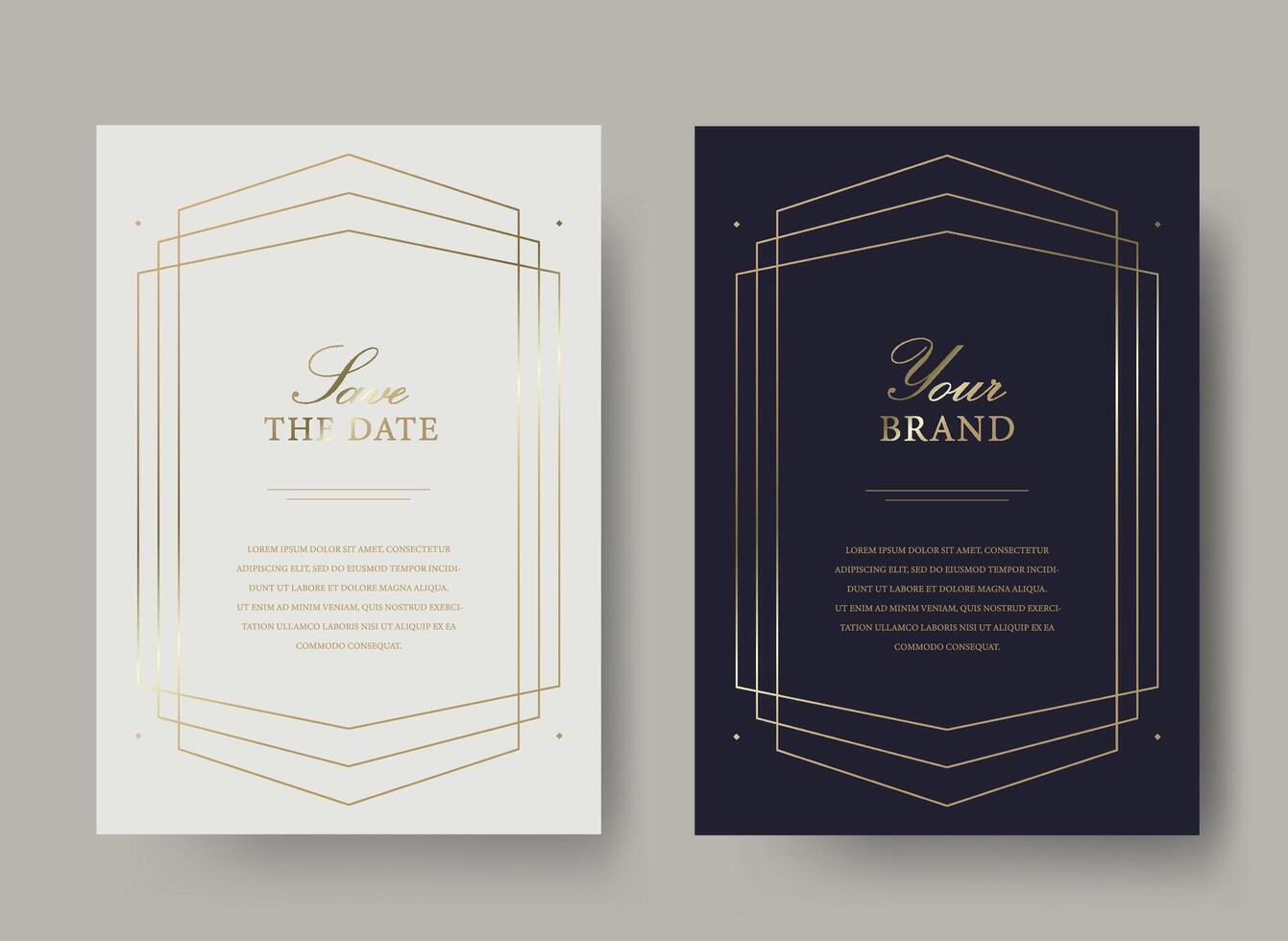 Luxury vintage golden invitation card template vector