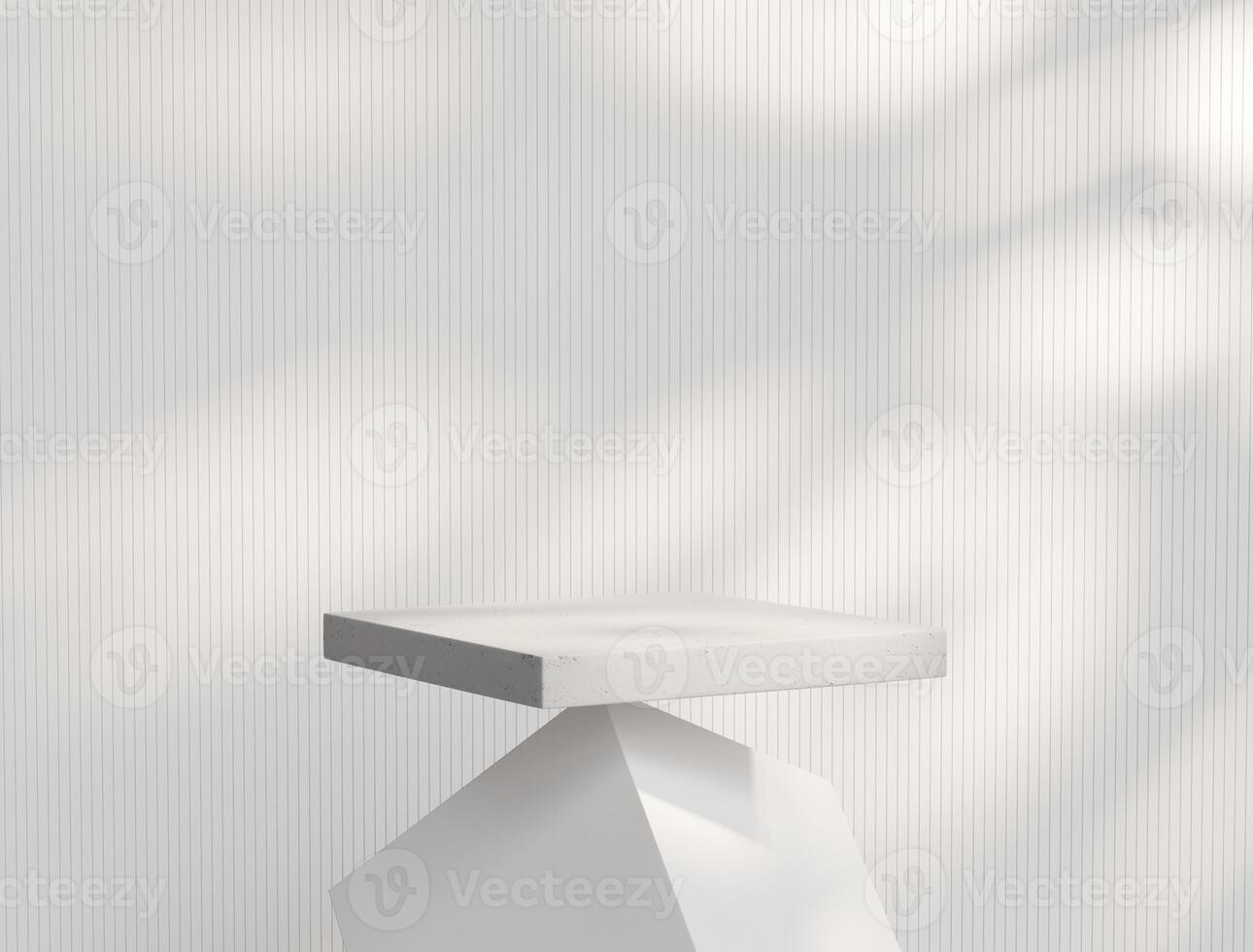 White Minimal Square Podium Platform For Product Display Showcase 3D Rendering photo