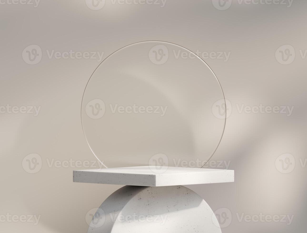 Clean Square White Podium Platform For Product Display Showcase 3D Rendering photo