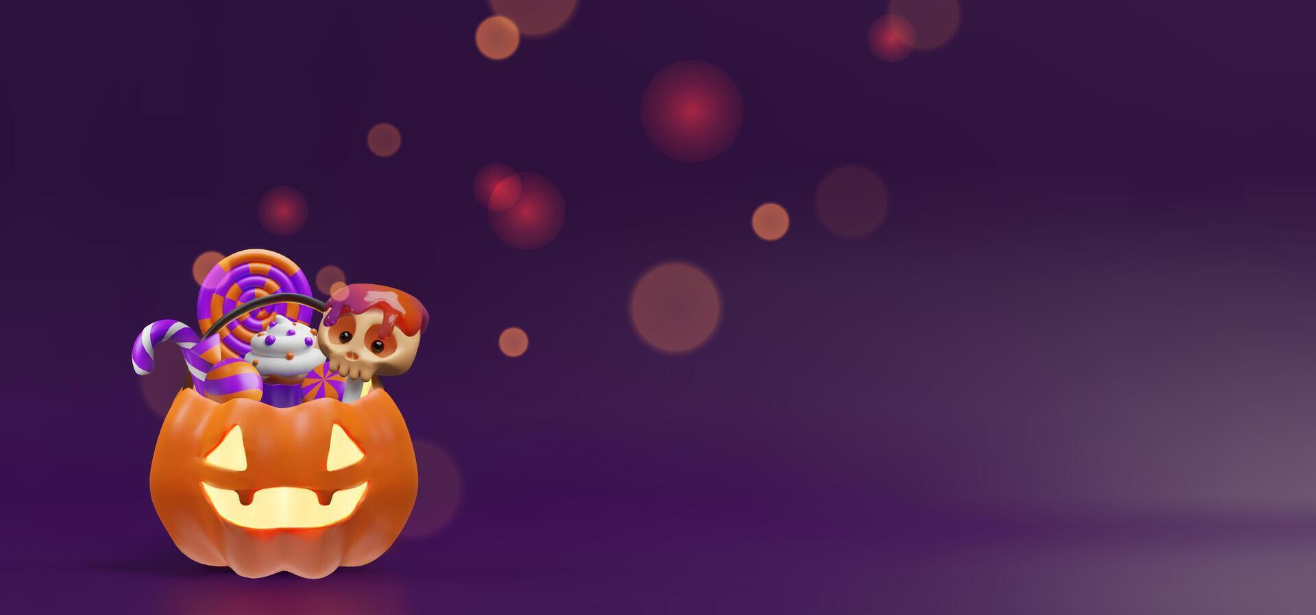 Halloween characters in a pumpkin vector