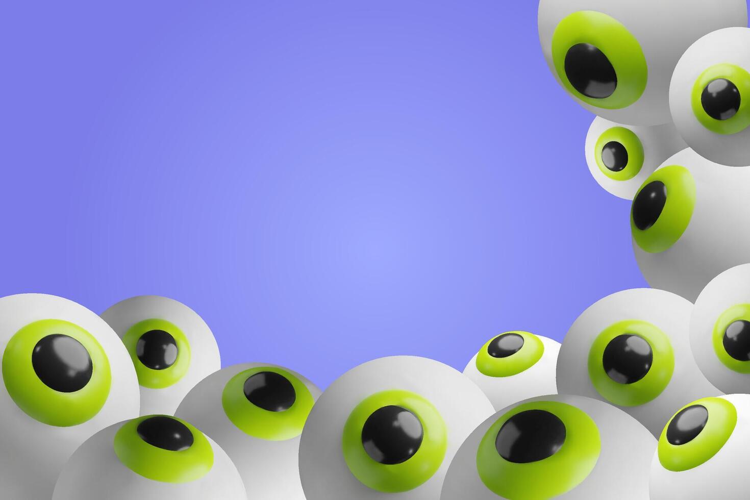 Colorful eyeballs with green and black vector