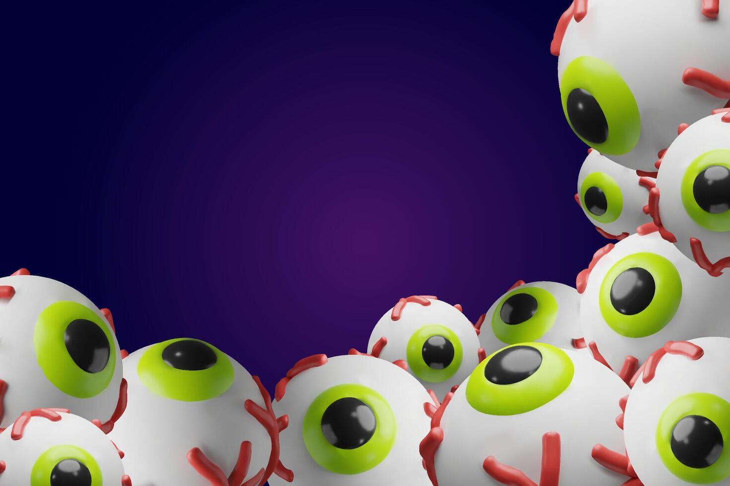 Colorful cartoon eyeballs on purple vector