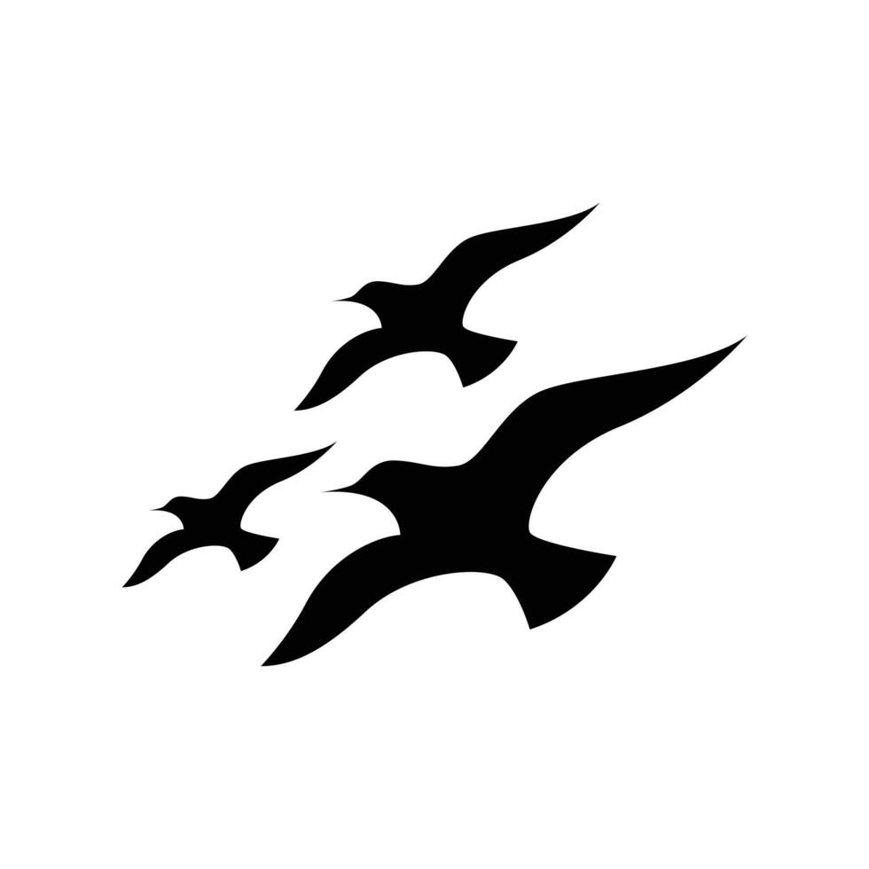 Flying bird silhouette icon design template vector