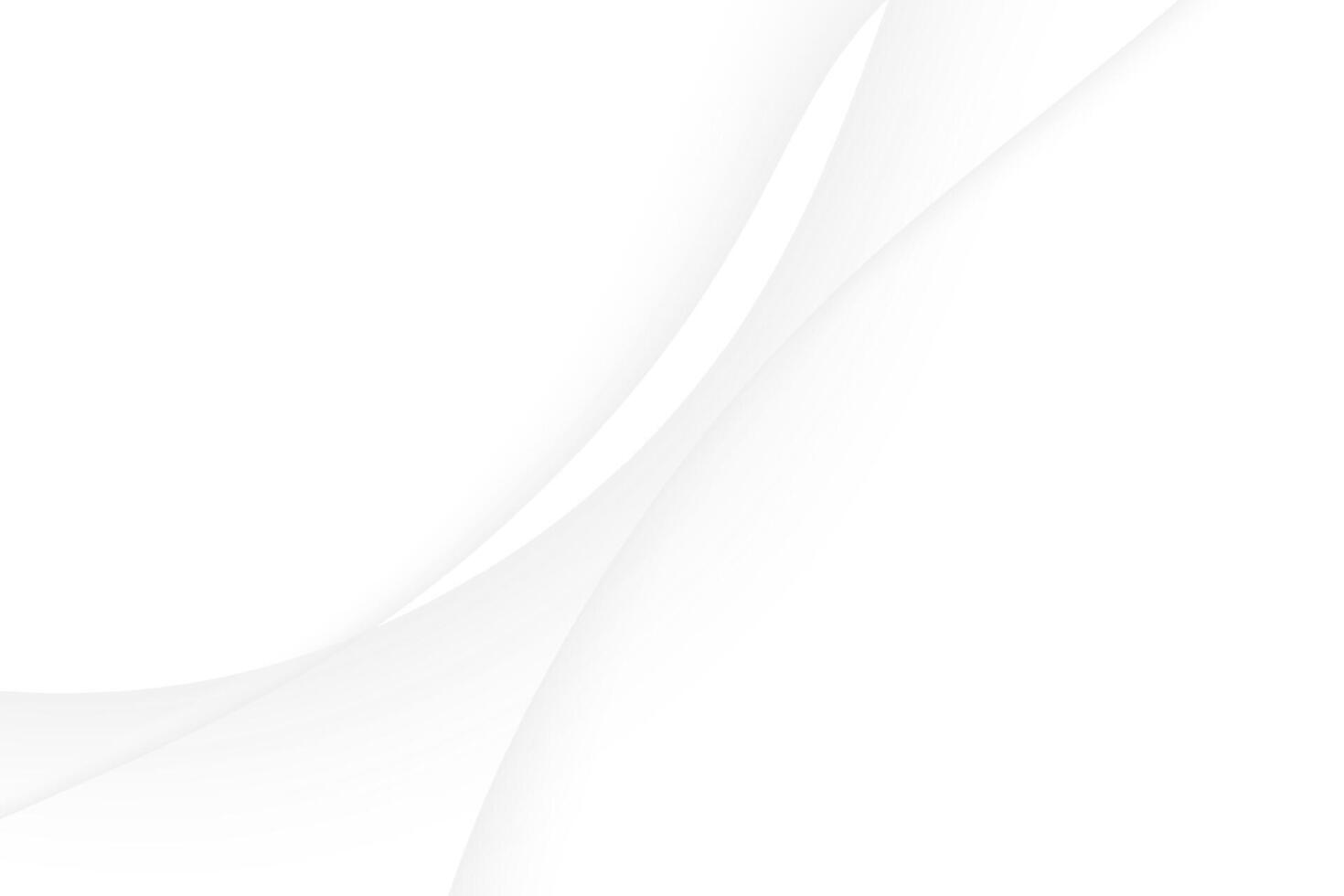 White abstract wave background minimal design curve line simple vector