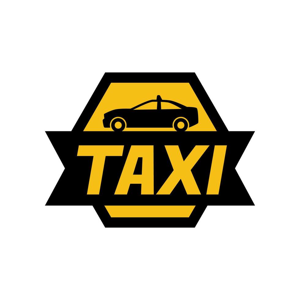 A taxi logo with a car in the center vector