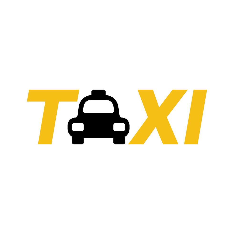 A taxi cab is shown in the logo for taxi vector