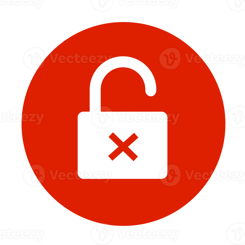 A red circle with a lock icon on it png