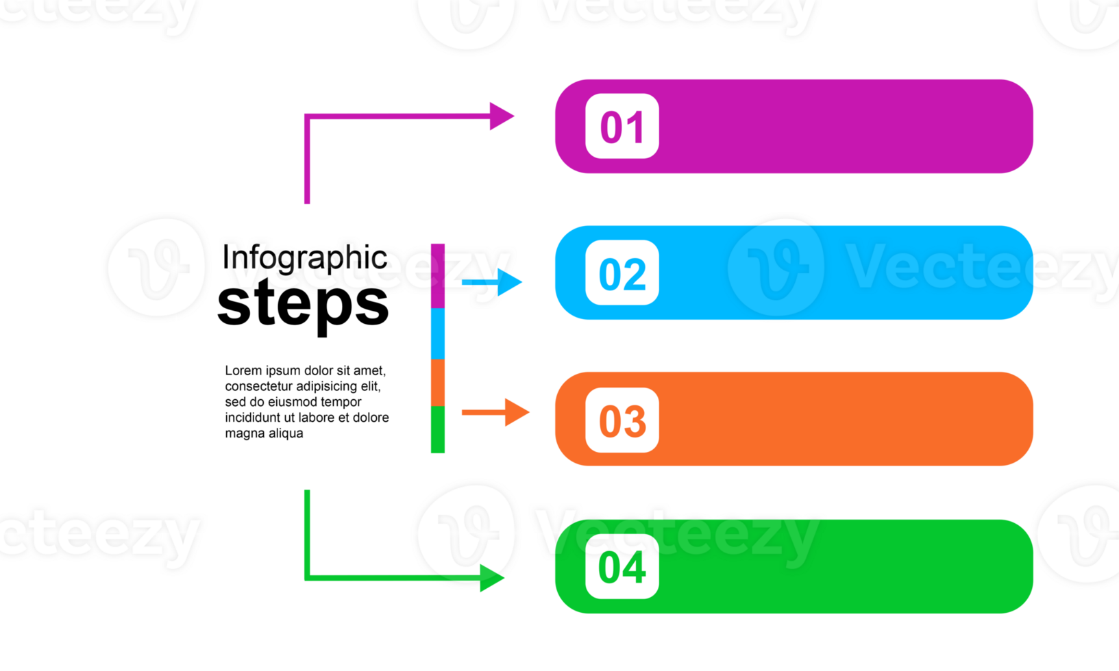 Infographic steps with arrows and arrows png