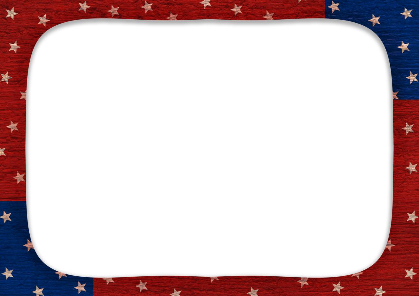 a blue and red frame with stars on Transparent background png