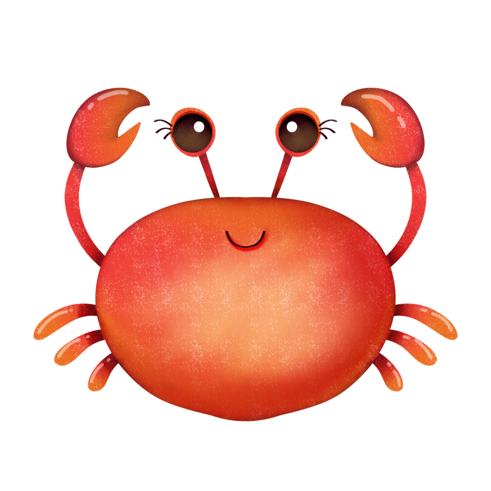 A cartoon crab with big eyes and a big nose png