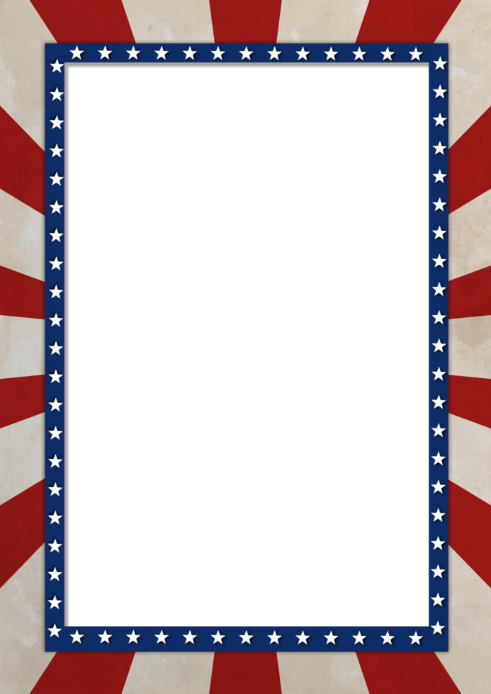 A patriotic frame with stars and stripes png