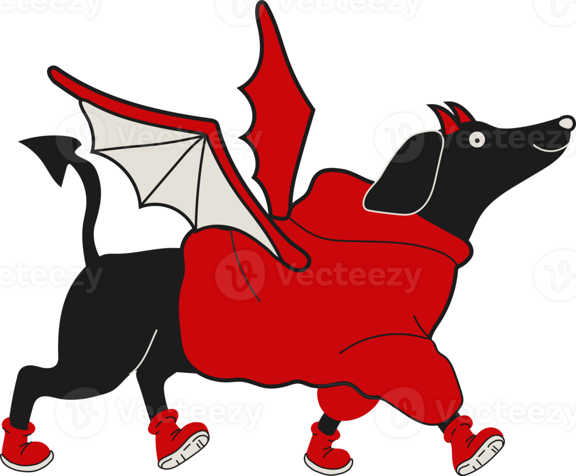 Devilish Dachshund with a Playful Spark A Fiery Take on the Classic Pup png