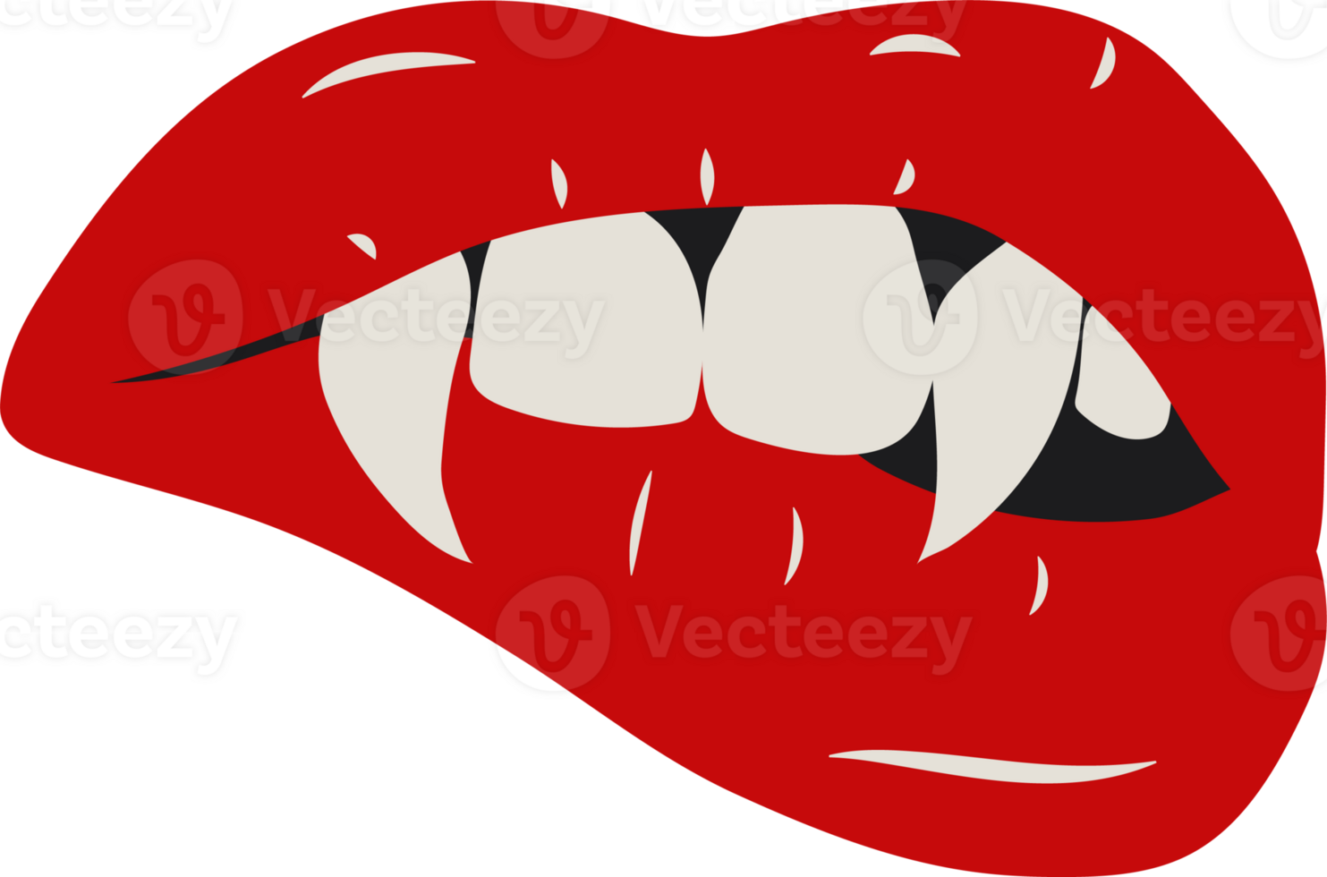 Sensual Gothic Art Featuring Vampire Lips and Piercing Fangs png