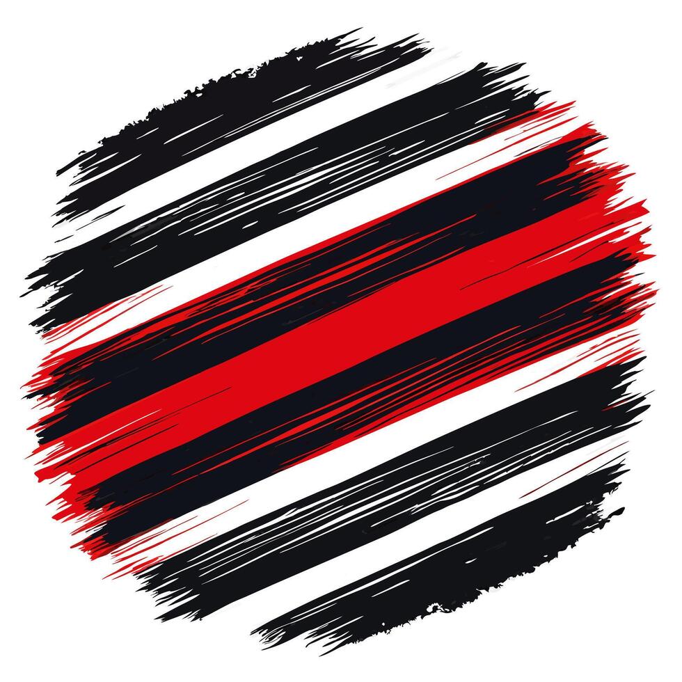 Abstract Grunge Circle with Red and Black Brush Strokes vector
