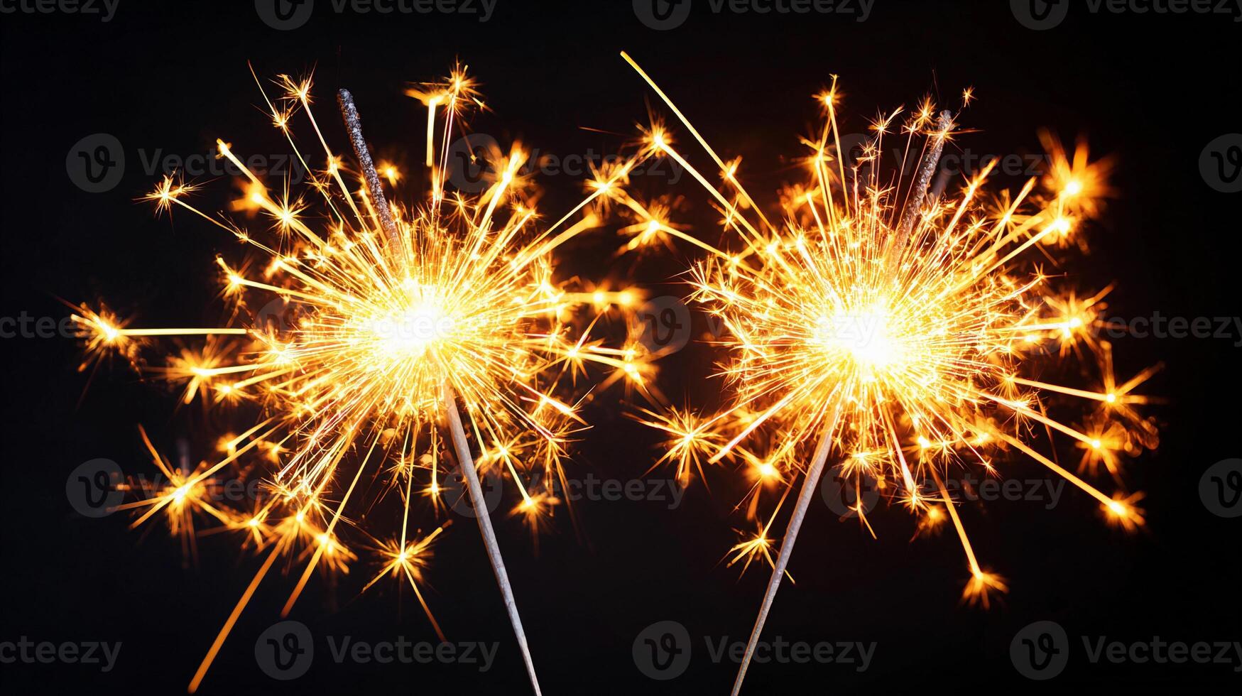 Sparking celebration at night with bright and energetic sparklers creating mesmerizing light patterns in a darkened outdoor setting during a festive event photo