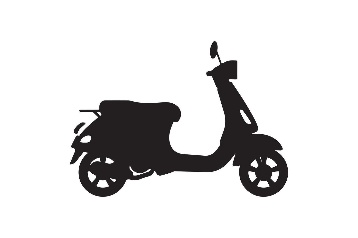 Retro Scooter Side View Silhouette Art vector